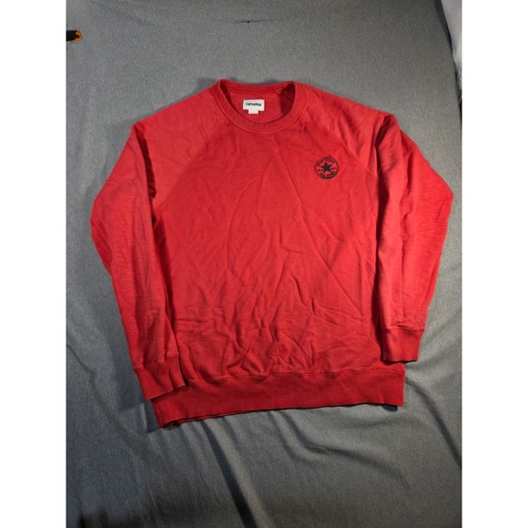 Converse Other - Converse All Star Mens Large Red Raglan Crewneck Sweatshirt Logo Pullover L